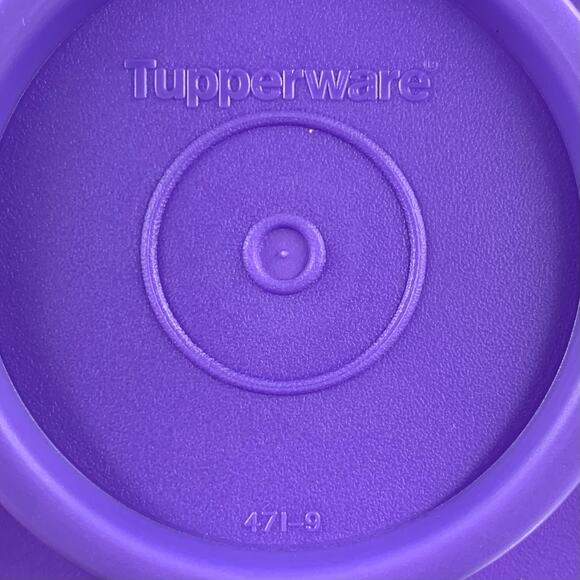 Tupperware Cereal Storage Containers 19 & 13 Cups Purple Lids Clear Frosted - Picture 6 of 7